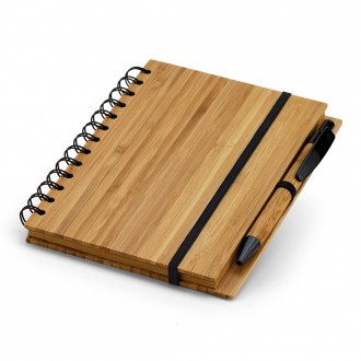 CADERNO A5 ESPIRAL DE CAPA DURA EM BAMBU