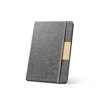 CADERNO A5 DE CAPA DURA EM TECIDO PET 100% RECICLADO