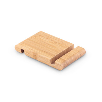 SUPORTE PARA CELULAR EM BAMBU COM 2 CANALETAS