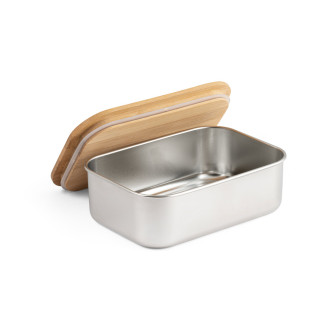 LANCHEIRA. MARMITA EM AÇO INOX E TAMPA EM BAMBU 800 ML