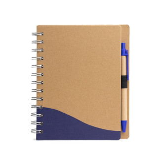 CADERNO ECOLÓGICO COM CANETA CAPA PRODUZIDA EM PAPELÃO