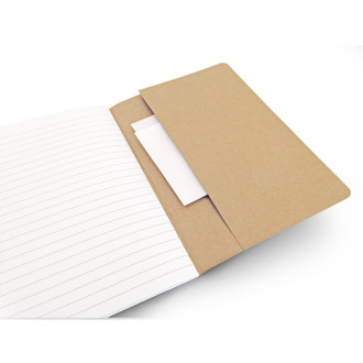 CADERNO A5 DE CAPA FLEXÍVEL EM CARTÃO KRAFT 100% RECICLADO